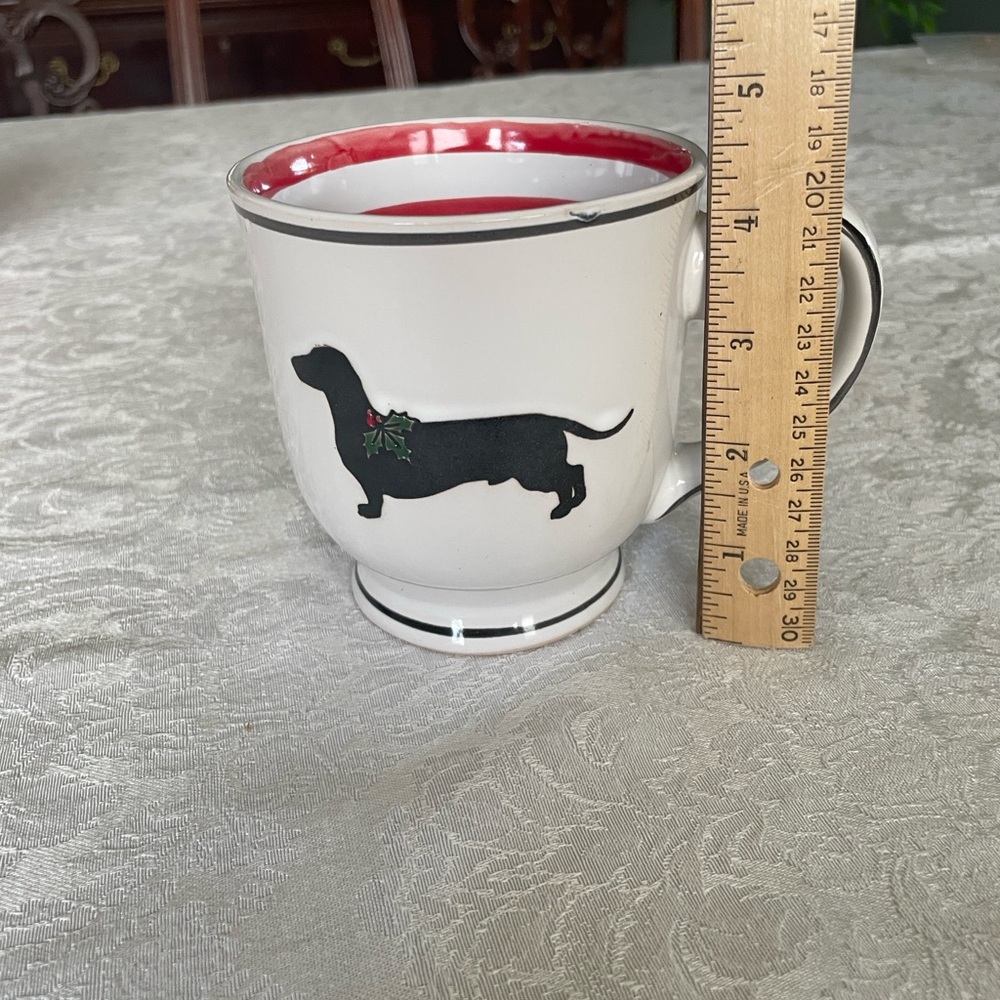 Festive spectrum mug and blue sky clay works Dachshund Mug and Ornament Set - Picture 9 of 16